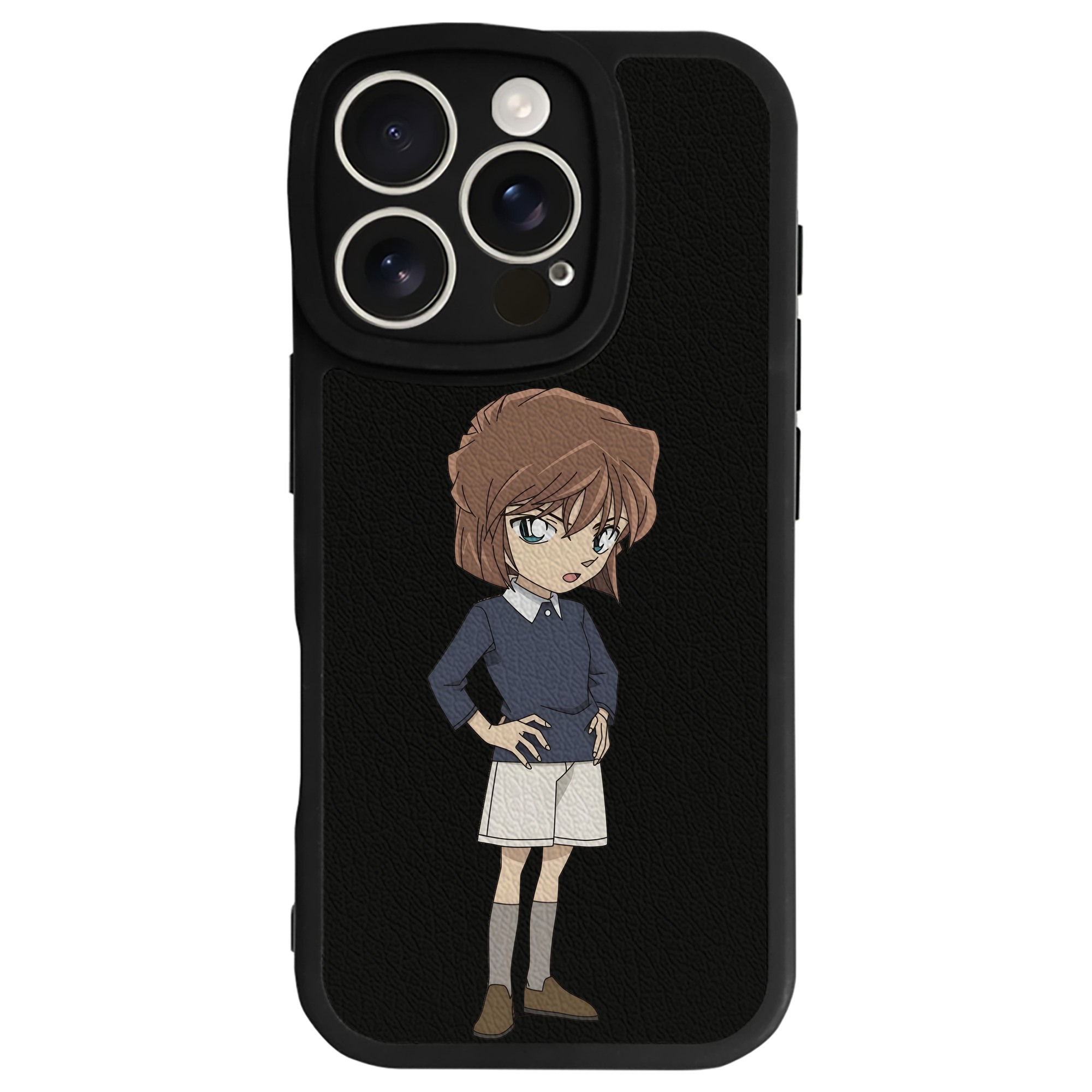 （画像用） 名探偵コナン 灰原 哀 はいばら あい Detective Conan Anita Hailey、Vi Graythorn Haibara Ai 【iPhone 16シリーズ対応】シリコンスマホケース（レザー調） 材質：シリコン